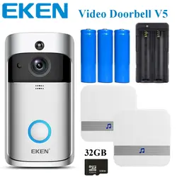 Eken V5 Wi-Fi Умный дом видеокамера на дверной звонок Дверной звонок с перезвон Ночное видение ПИР обнаружения движения приложение Управление