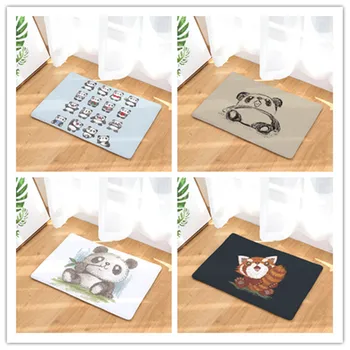 

Panda Printed Kids Room Door Mats Corridor Rug Non-slip Bedroom Carpet Bedside Rug Absorbent Bathroom Bath Mat