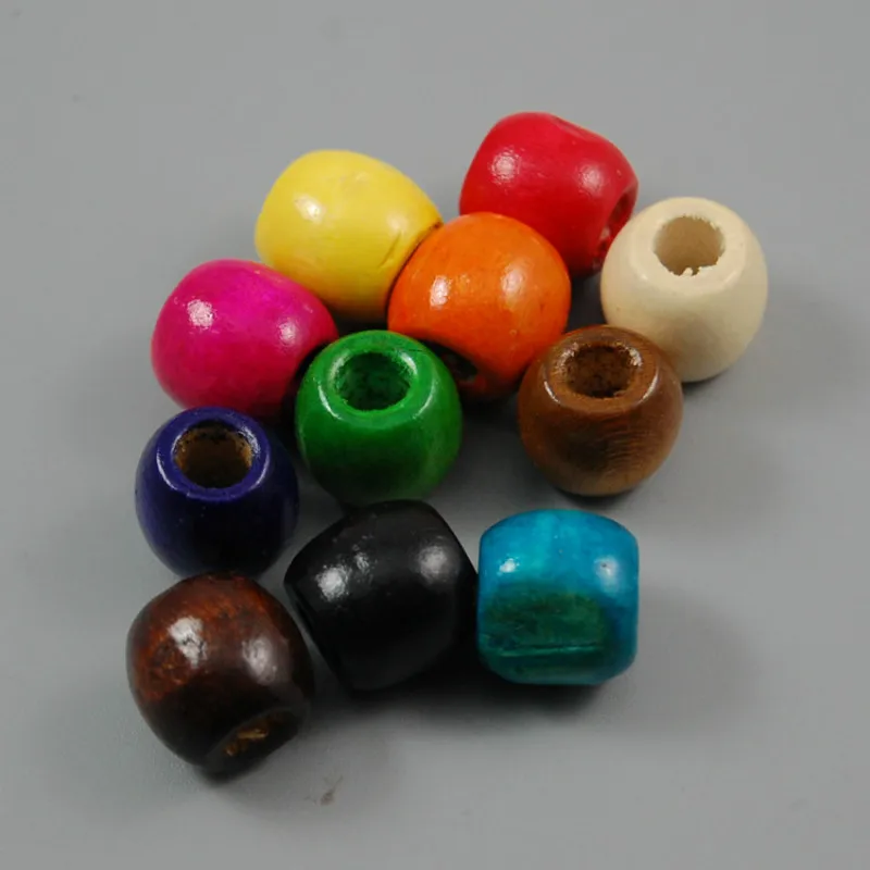 

100 Pack 16X17MM Super Large Hole Beads Color Round Wood Beads DIY Handmade Children's Beaded Beads Material Dream Catcher