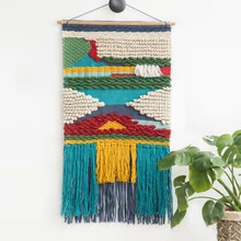 Шерсть ручной работы геометрический индийский гобелен украшения стены morocco плед полосатый современный дизайн килим скандинавском стиле