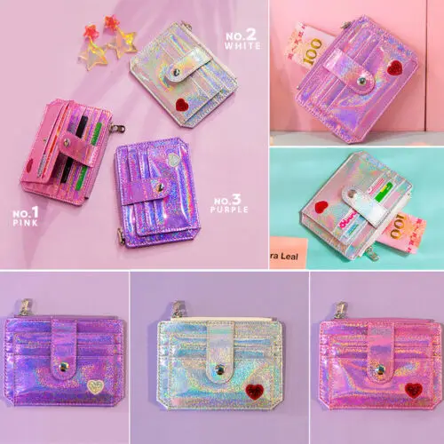 

Women PU Leather Laser Coin Purse ID Holder Bus Card Set Multi-function Card Package 3 Colour