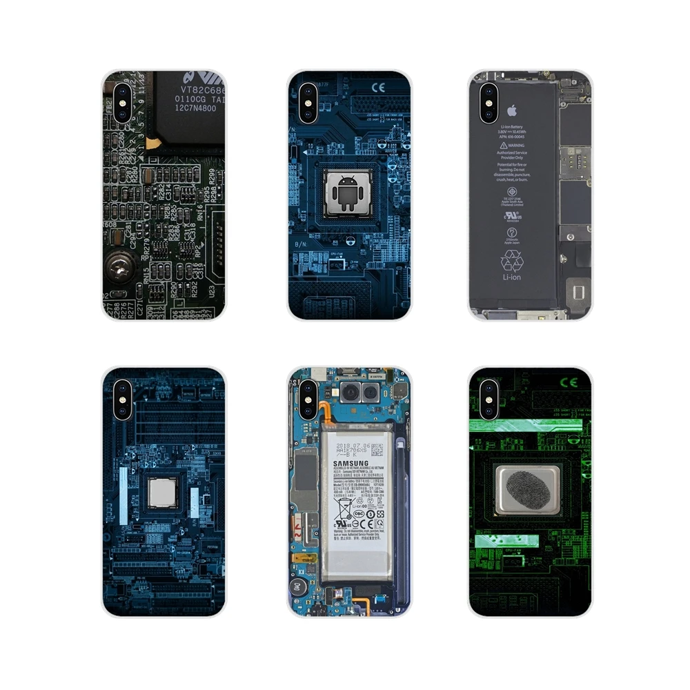 

Transparent Soft Case Cover Circuit board Computer Motherboard For Huawei P Smart Mate Honor 7A 7C 8C 8X 9 P10 P20 Lite Pro Plus