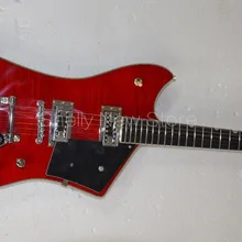 Shelly магазин на заказ красное пламя клен Топ Джаз большой рокер белый переплет 6 струн электрогитара Музыкальные инструменты магазин