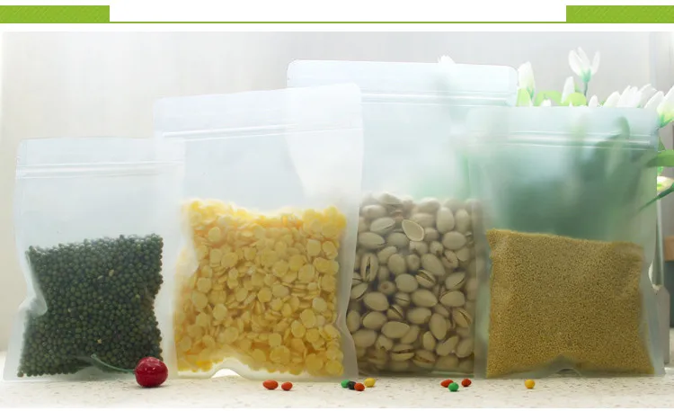 50 шт-500 шт./лот матовый прозрачный стоячий мешок с застежкой-молнией пластиковый ламинированный мешок с застежкой-молнией герметичные матовые пакеты для упаковки пищевых продуктов