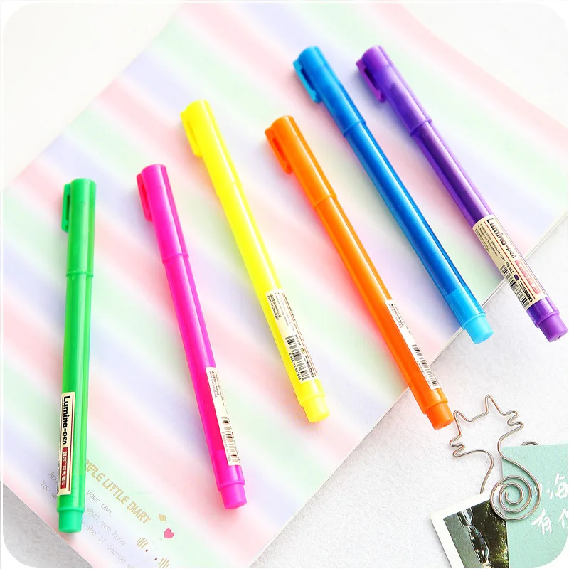 6 шт./лот Цвет флуоресцентная ручка, маркер для Закладка для книг аксессуары для офиса школьные принадлежности 6968