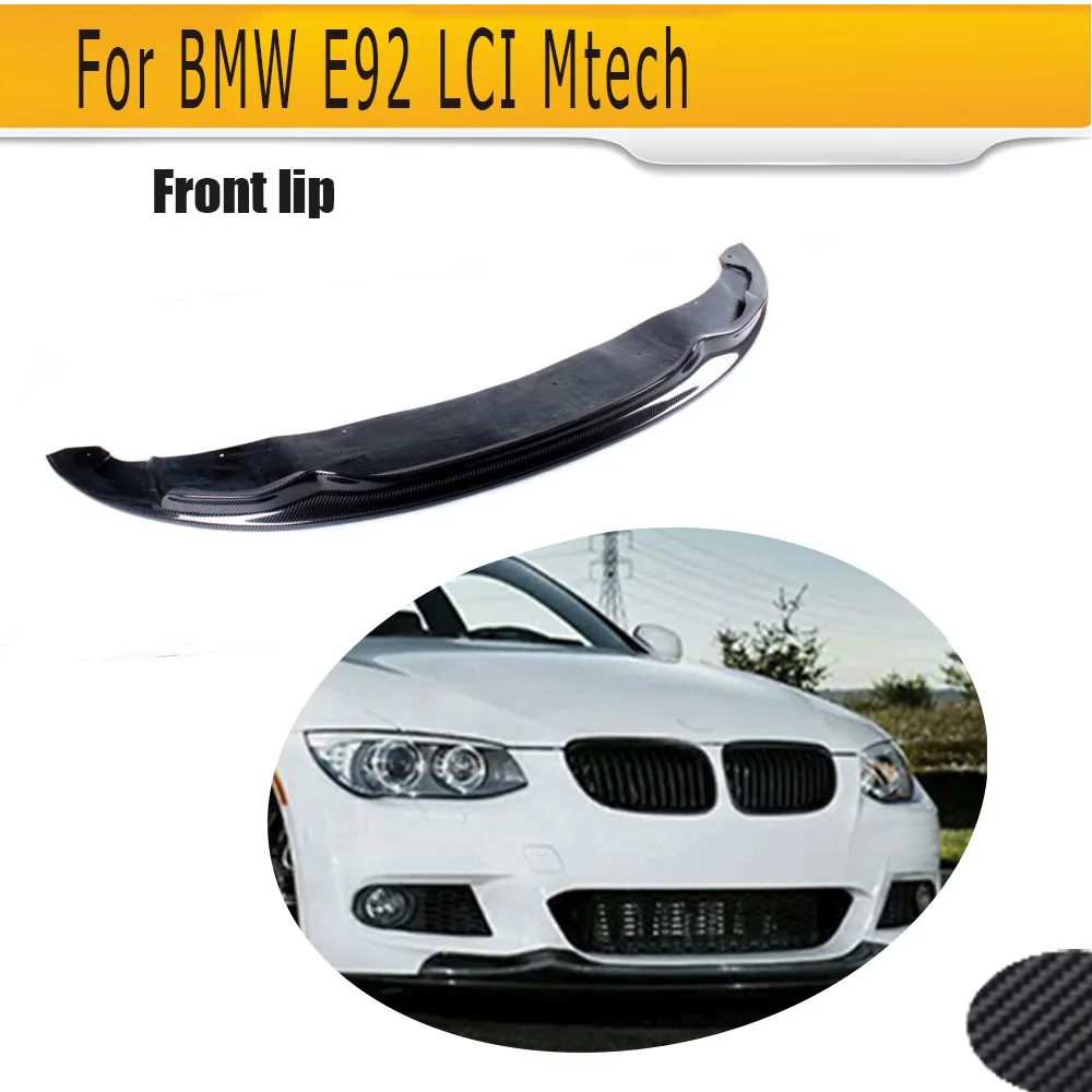  3 Serise Carbon Fiber Car Front Bumper Lip spoiler For BMW E92 335i 325i M-Tech LCI M Sport Coupe O