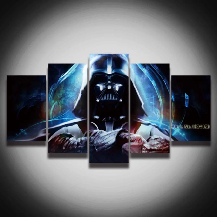 5 Panel Canvas Wall Art Star Wars Darth Vader Modular Picture HD Prints