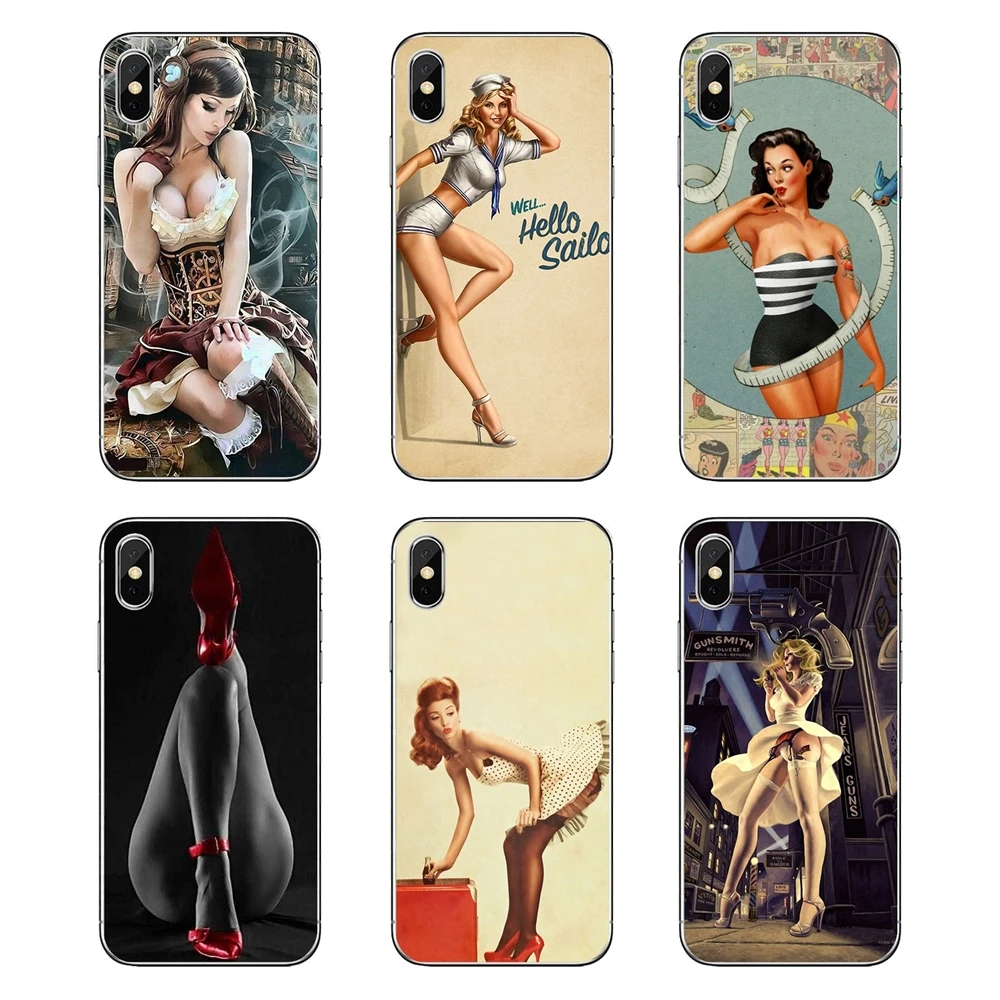 For Samsung Galaxy A5 A6 A7 A8 A9 J4 J5 J7 J8 2017 2018 Plus Prime Pin Up Girl Heather Valentine Pinup Star Silicone Phone Cases |