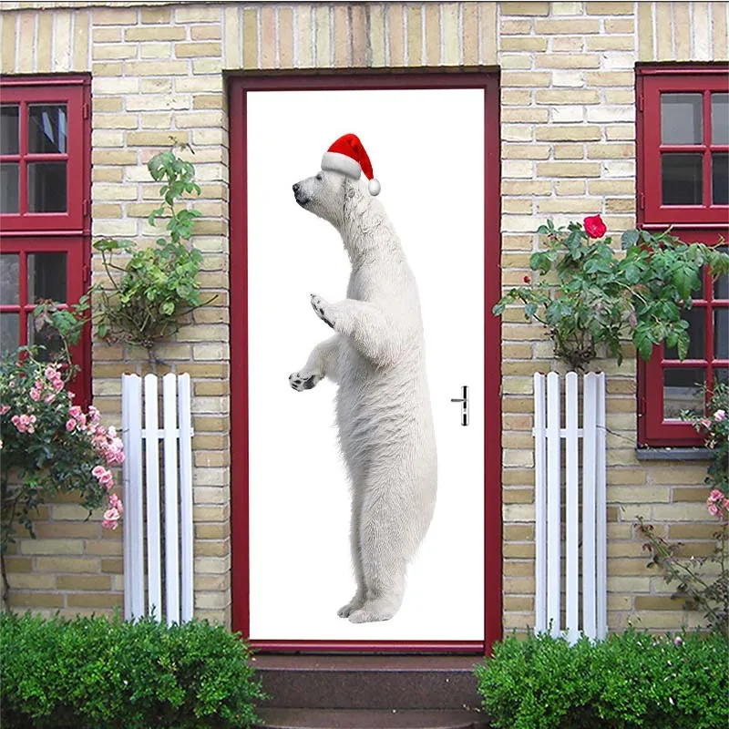 

Christmas elements wooden door renovation waterproof can be removed from amazon hot sellers