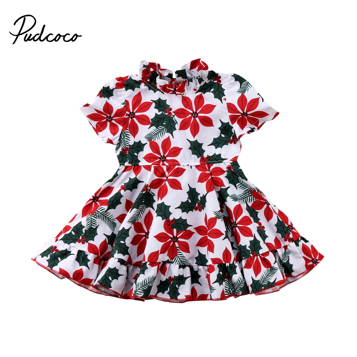 

Adorable Kids Baby Girl Princess Floral Short Sleeve Flower Dresses Clothes Outfit Summer