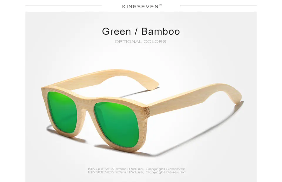 KINGSEVEN бамбуковые солнцезащитные очки ручной работы мужские Ретро Винтажные деревянные Солнцезащитные очки женские поляризованные зеркальные линзы Чехол для очков