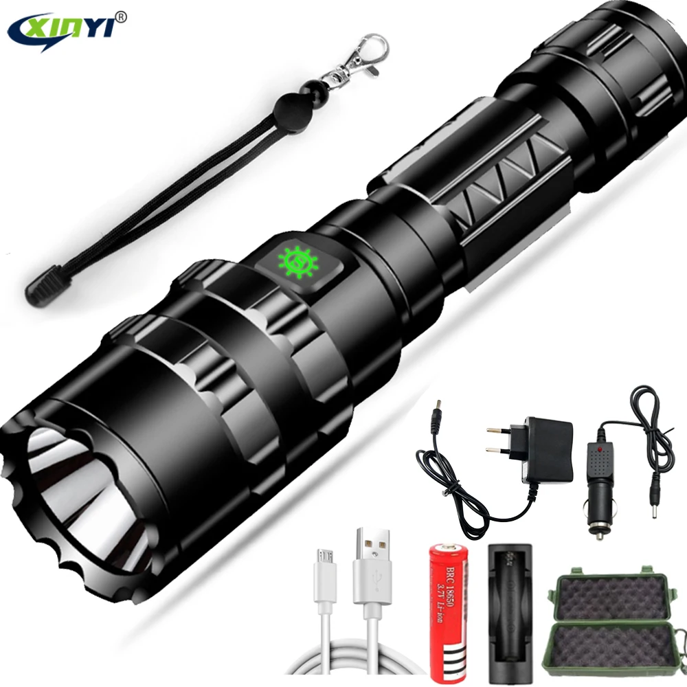 50000LM UltraBright LED التكتيكية مصباح يدوي USB قابلة للشحن للماء الكشفية ضوء الشعلة إضاءة صيد 5 طرق بواسطة 18650 بطارية 50000LM UltraBright LED التكتيكية مصباح يدوي USB قابلة للشحن للماء الكشفية ضوء الشعلة إضاءة صيد 5 طرق بواسطة 18650 بطارية