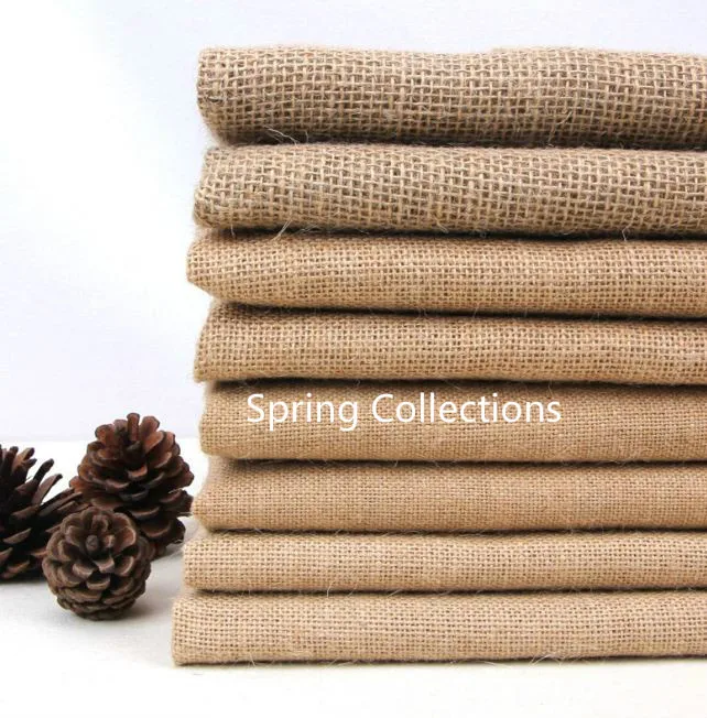 

50x150cm Natural Burlap Fabric For Placemats Bags Tablecloth Background Decoration Mesh Linen Textile Cloth Costura Stof 6colors