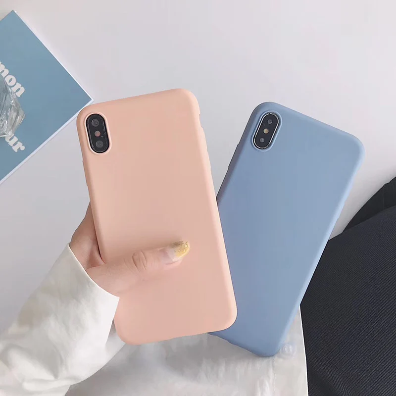 

Candy Color Matte Silicone Phone Case For Iphone Xs Max X Xr Soft Tpu Ultra Thin Cute Cover Case For Iphone 6 6s 7 8 Plus Shell
