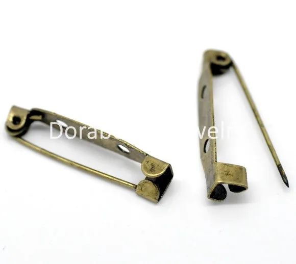 Free Shipping! 100 Bronze Tone Brooch Back Bar Pins Findings 31x6mm (B15652)pin dorapin