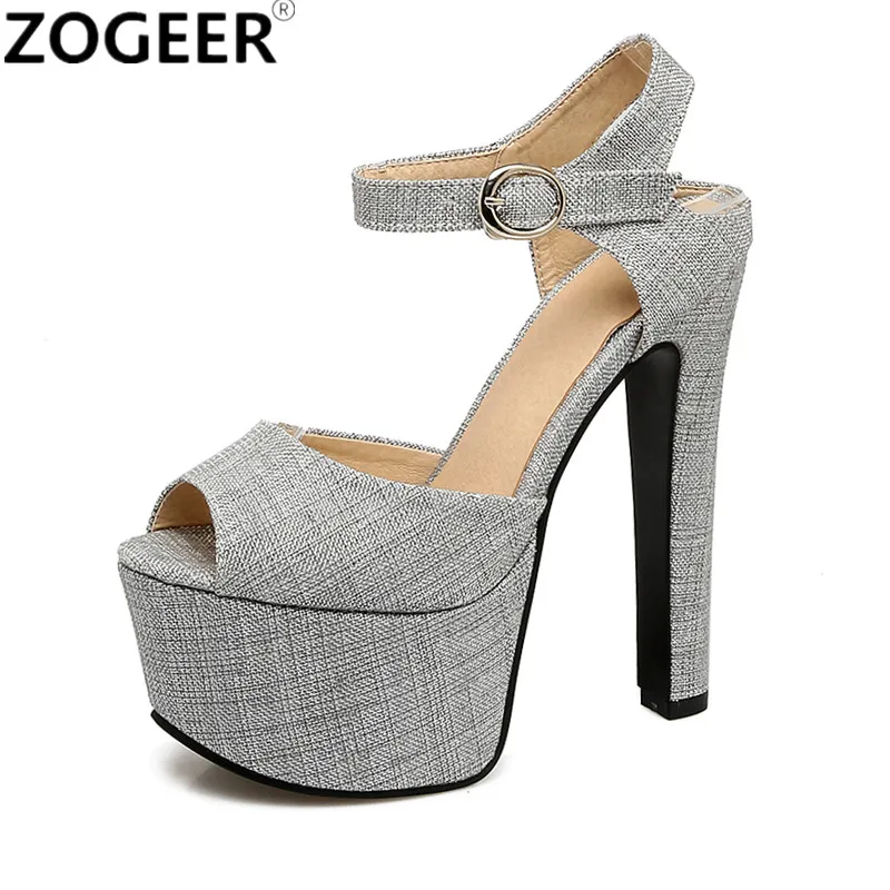 

Plus Size 48 Designer Platform Women Sandals 2019 Extreme High Heels 16cm Summer Shoes Woman Sexy Party Ladies Pumps Sandal