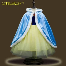 Зимний бархатный плащ с капюшоном кораллового цвета для девочек; детское нарядное платье принцессы для девочек; плащ Снежной королевы Анны и Эльзы для костюмированной вечеринки; теплые костюмы