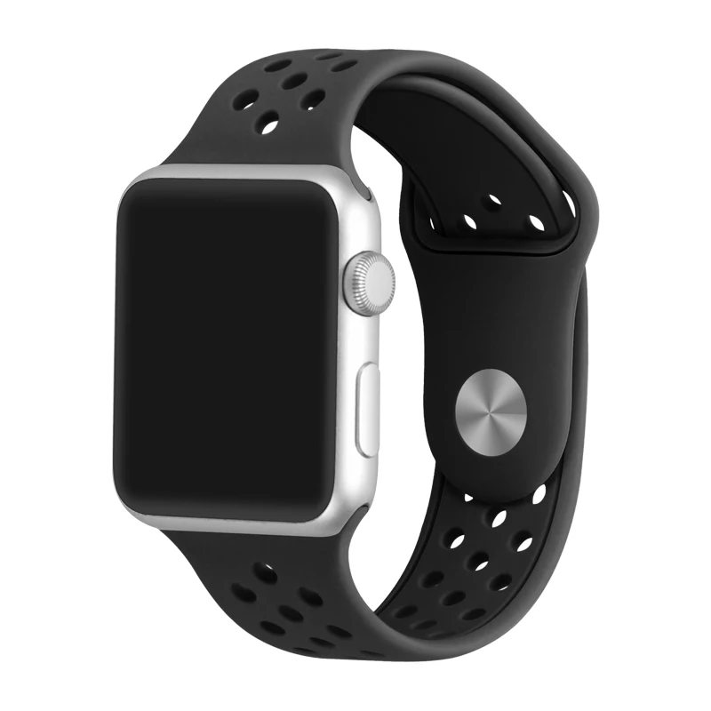 Силиконовый ремешок для apple watch 4 band 44 мм 40 мм iWatch band 42 мм 38 мм дышащий спортивный браслет ремешок для apple watch 3 2 1