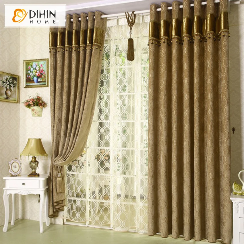 

DIHIN Luxury European Curtains For Living Room Soft Cloth Blackout Curtain For Bedding Room Window Drapes