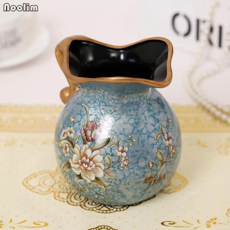 NOOLIM Modern Luxury Simple Mesa of Painting of Flowers and Birds in Vase Ceramic Small Milk Pot Process Home Decoration