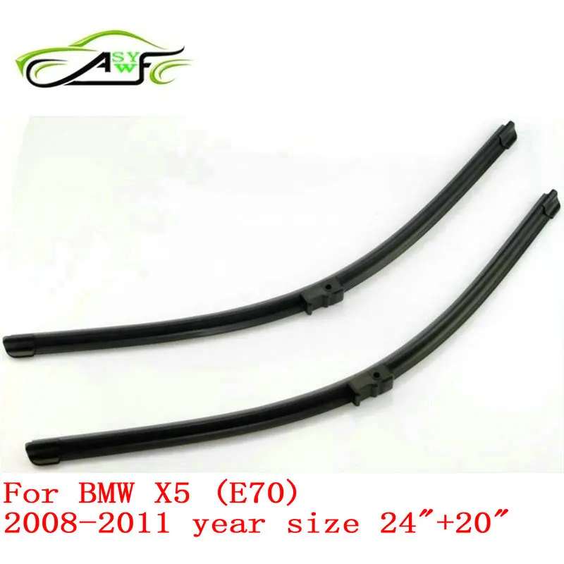 

Free shipping car wiper for BMW X5 (E70) (2008-2011), 24"+20" fit side pin wiper arms Soft Rubber WindShield Wiper Blade