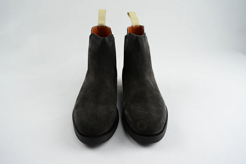 Г. осенне-зимние мужские Ботильоны челси из натуральной кожи мужские коричневые и серые повседневные высокие кожаные ботинки без застежки