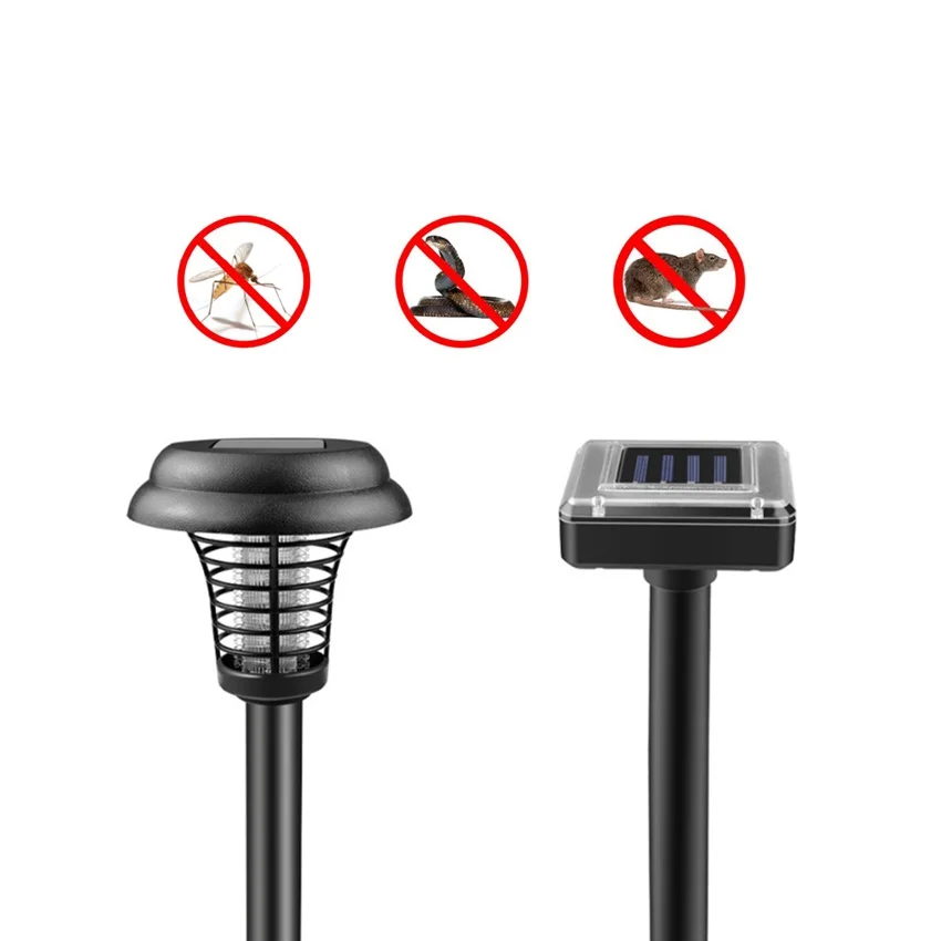

Solar-powered Electric Shock lamp Trap light Solar Power Mole Snake Mouse Pest Reject Repeller Control UV LED Mosquito Killer