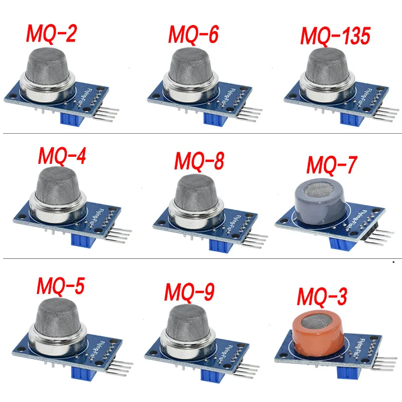 

MQ-2 MQ-3 MQ-4 MQ-5 MQ-6 MQ-7 MQ-8 MQ-9 MQ-135 Detection Smoke methane liquefied Gas Sensor Module for Arduino Starter DIY Kit