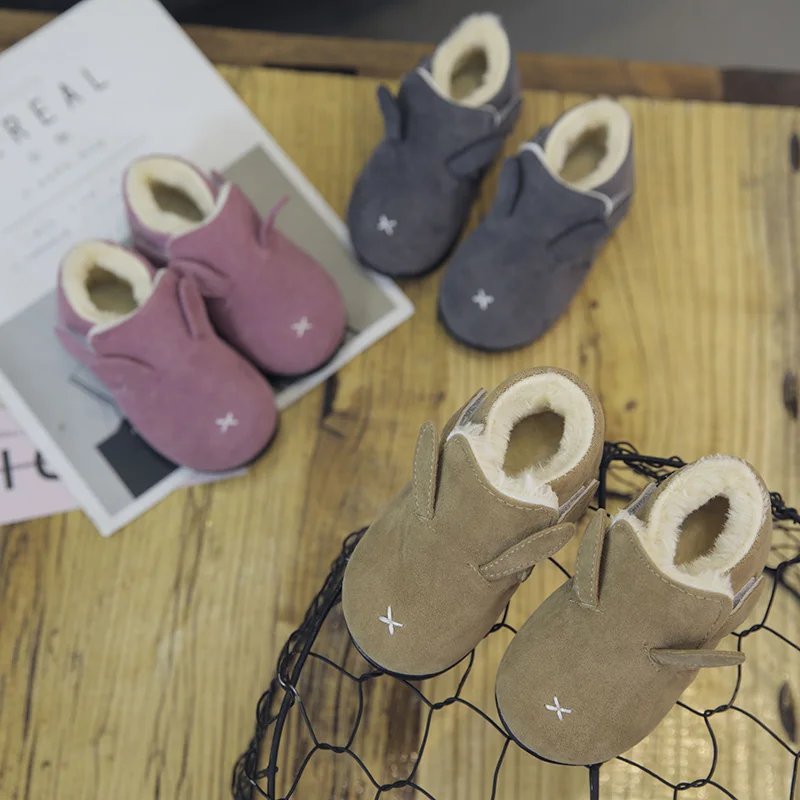 cute warm solid smaple casual winter shoes with rabbit ear for boy&ampgirl | Детская одежда и обувь