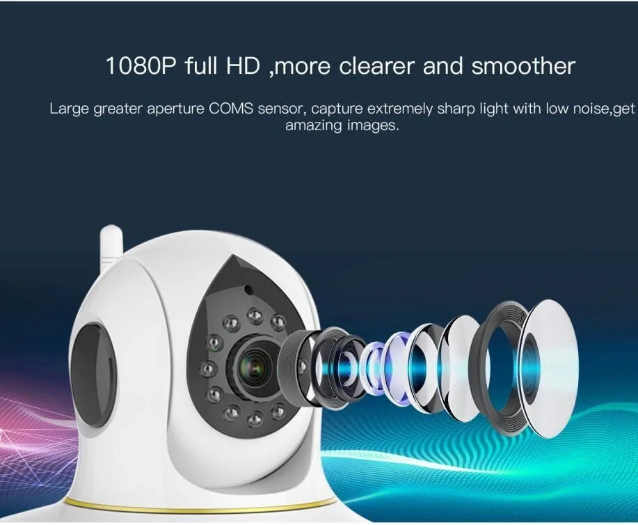 C38s 2.0mp Full Hd ip камера без провода 1080 P безопасности Cctv инфракрасная аудио запись 128g