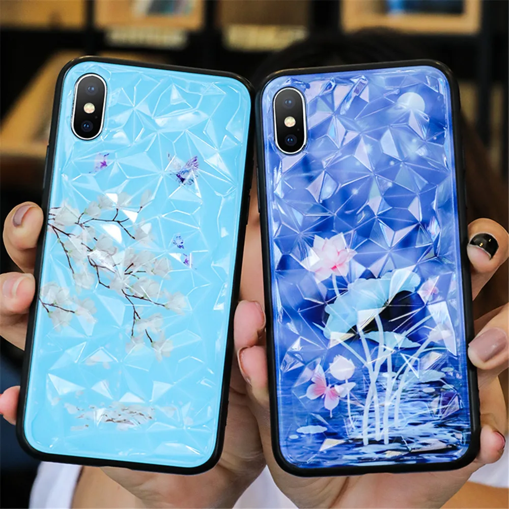 Luxury Floral Cute Diamond Case For iPhone XR XS Max X 8 7 6S 6 Plus Cover Silicone Phone Cases For iPhone X 7 8 6S Plus Coque (9)
