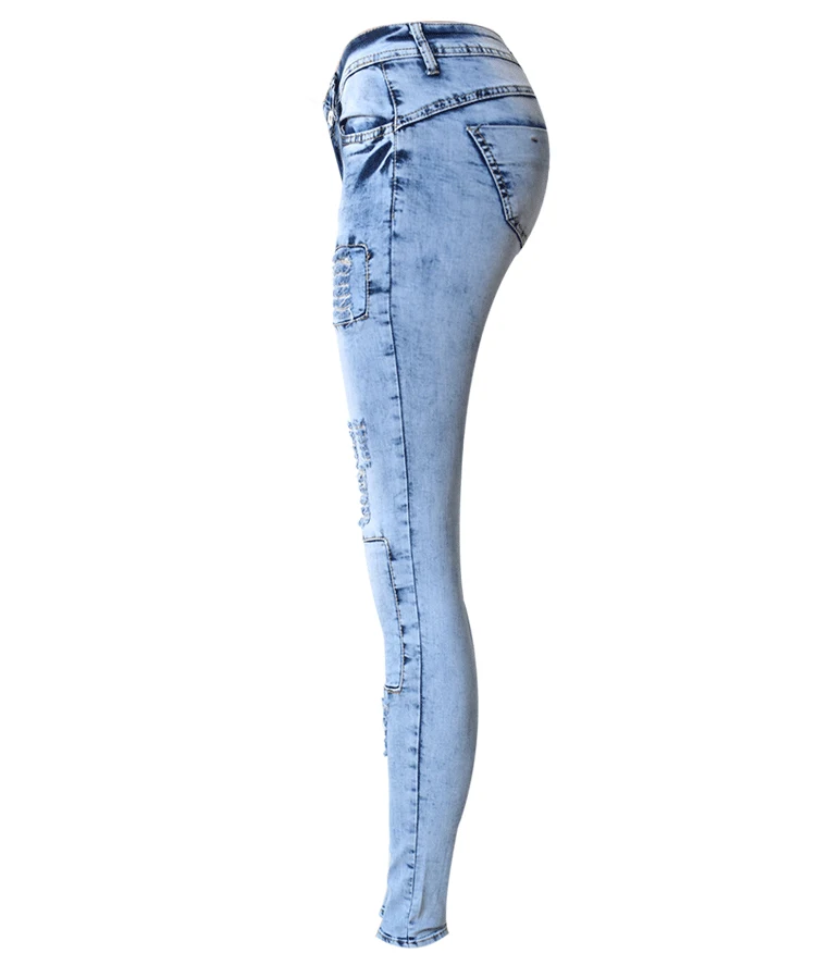 Обтягивающие повседневные джинсы, женские джинсы, штаны, пэтчворк, рваные джинсы, модные джинсы для женщин#160262