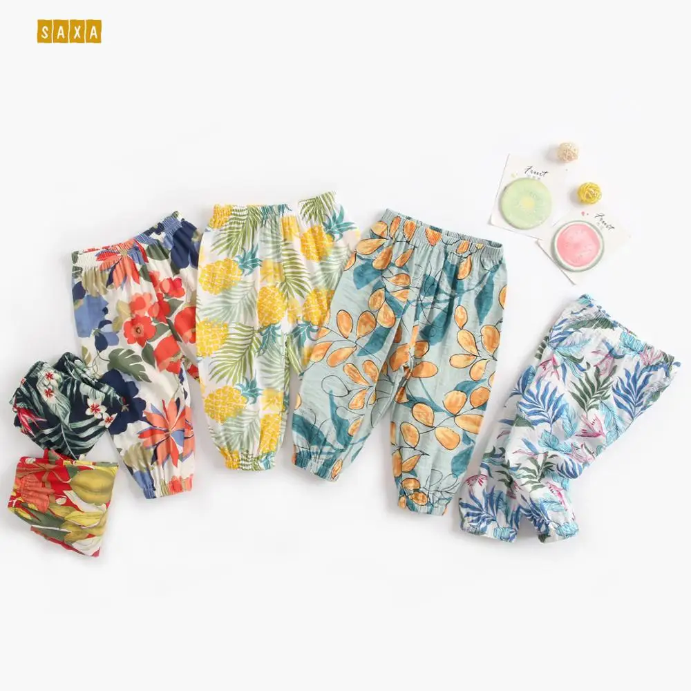 

Baby mosquito pants 2019 summer thin section European and American girls pants baby floral child pants 6 months to 4 years old