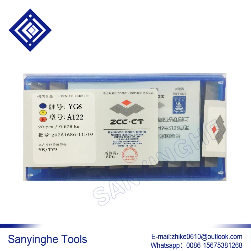 Оригинальные сварные вставки zccct A122 YG6 / YG8 YW1 YW2 YT5 YT14 YT15 из карбида Паяные (20