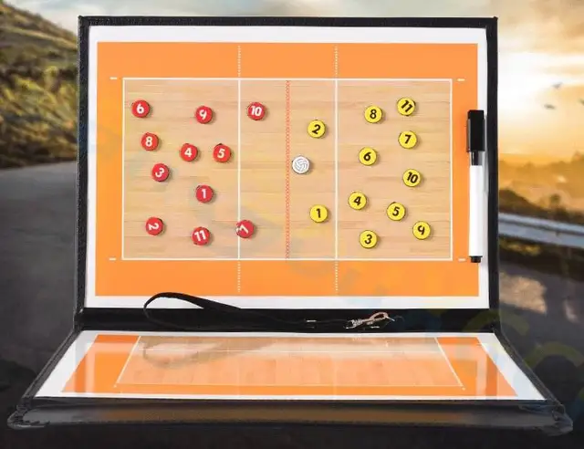 1pcs volleyball Coach Match Training Tactical Plate Coaching Board Kits Magnetic Chess Pieces Foldable Coach Board PU Cover