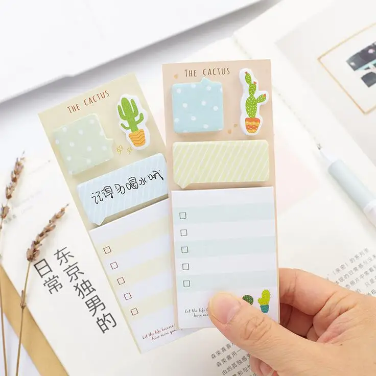 

The Cactus Plan List Memo Pad N Times Sticky Notes Escolar Papelaria School Supply Bookmark Label
