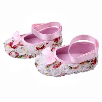 

Bady Girl Todder Shoes Flower Bowknot Newborn Soft Sole First Walkers