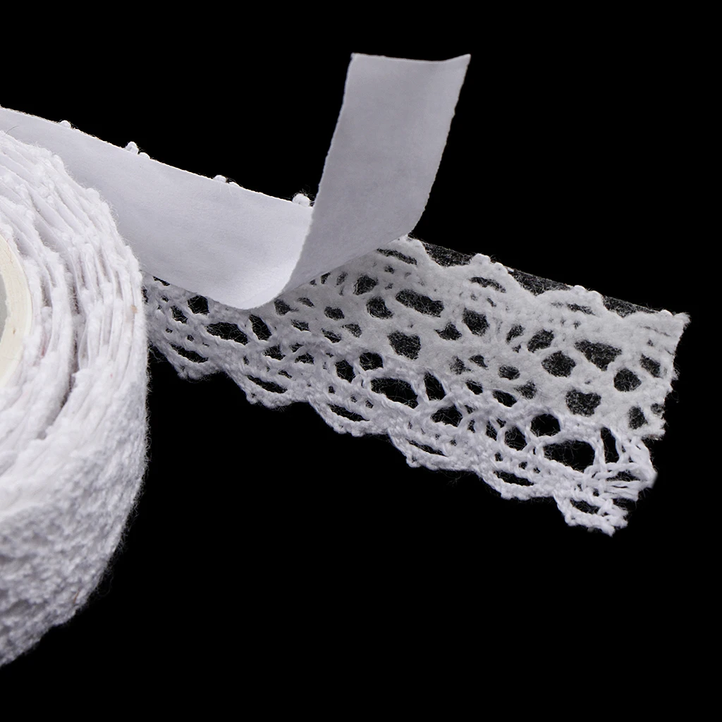 3 Rolls of 2 Meters Cotton Lace Washi Tape Self Adhesive Sticker for DIY Diary Scrapbook Album Card Making Decoration 15mm