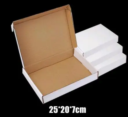 Новинка картонная бумажная упаковка 25*20*7 см 10 шт./лот подарочные белые бумажные