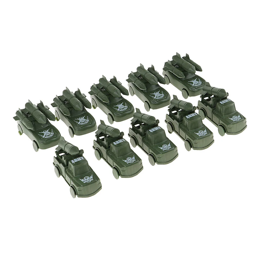 

10 pcs Military Missile Truck Plastic Toy Soldier Army Men Accessories Kids Pretend Play Toys