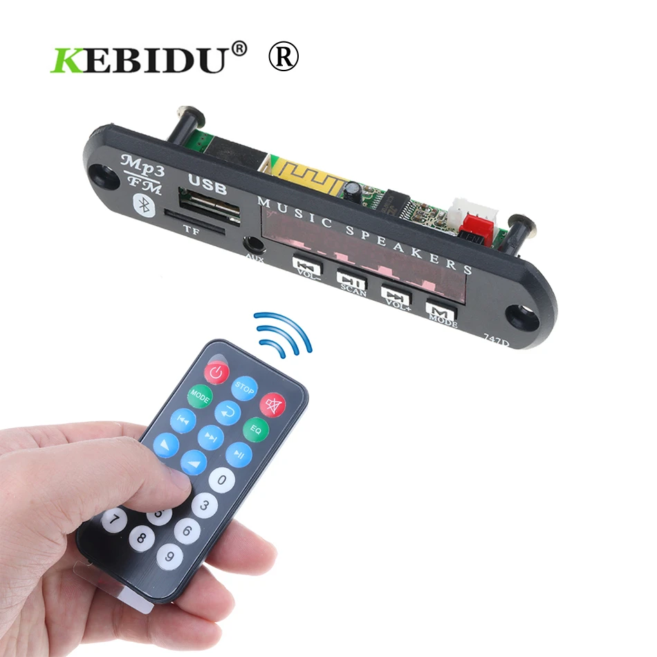 

Kebidu DC 5V 12V MP3 WMA Decoder Board Wireless Bluetooth Audio Module USB TF Radio Car Music MP3 For Car accessories