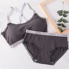 Women Letter Print Underwear Set 2018 Comfortable Wireless Lingerie Bra Set Women Letter Print Underwear Set 2018 Comfortable Wireless Lingerie Bra Set