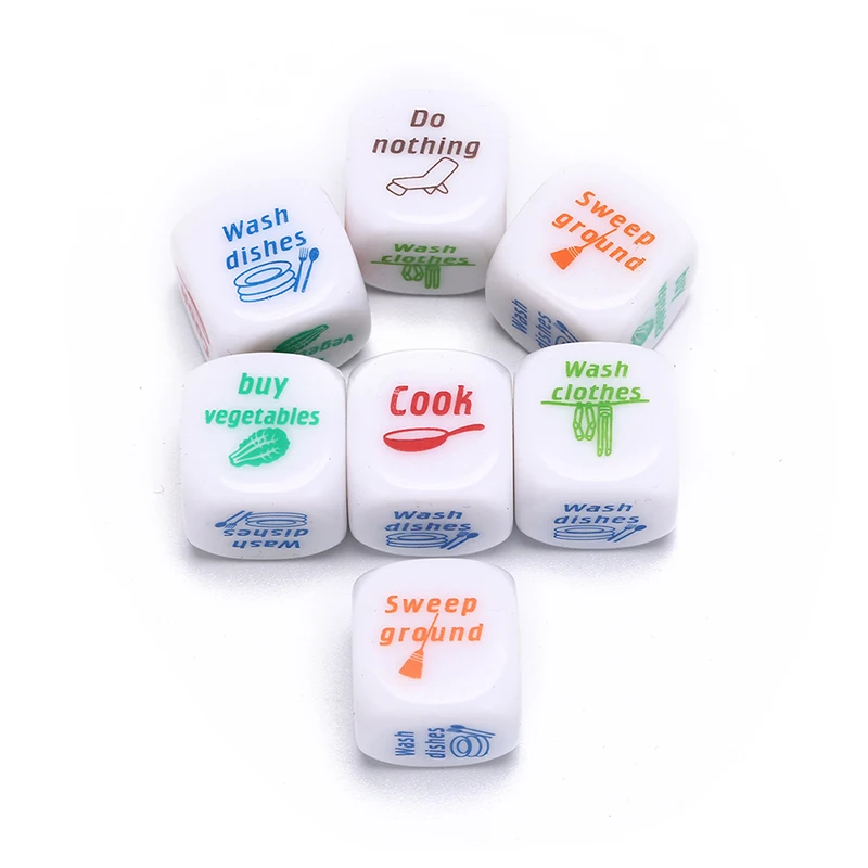 

Fun Dices Romance Dice Lover Couple Games Funny Flirting Toy For Adult Couples Housework Dice White Color 7pcs/Set