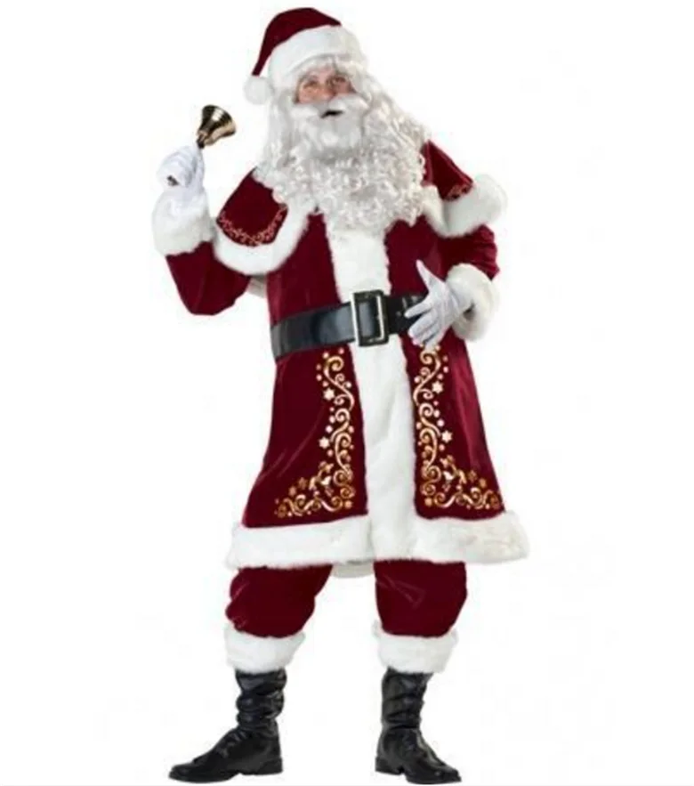Cosplay&ware Full Set Christmas Costumes Santa Claus Red Costume Luxury Suit With White Beard -Cosplayware Store HTB1hYd9hbrpK1RjSZTEq6AWAVXas.jpg