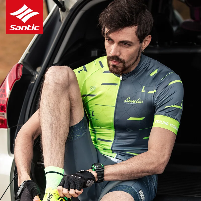 

Santic Summer Cycling Clothing Set Jersey Clothes Cycling Bib Shorts 2019 Men MTB Bike Jersey Pro Team Maillot Downhill