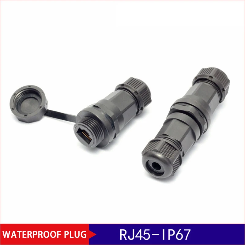 

10pcs IP68 RJ45 Ethernet Waterproof Adapter Socket Connector Panel Mount Outdoor Straight-through Joint Plug