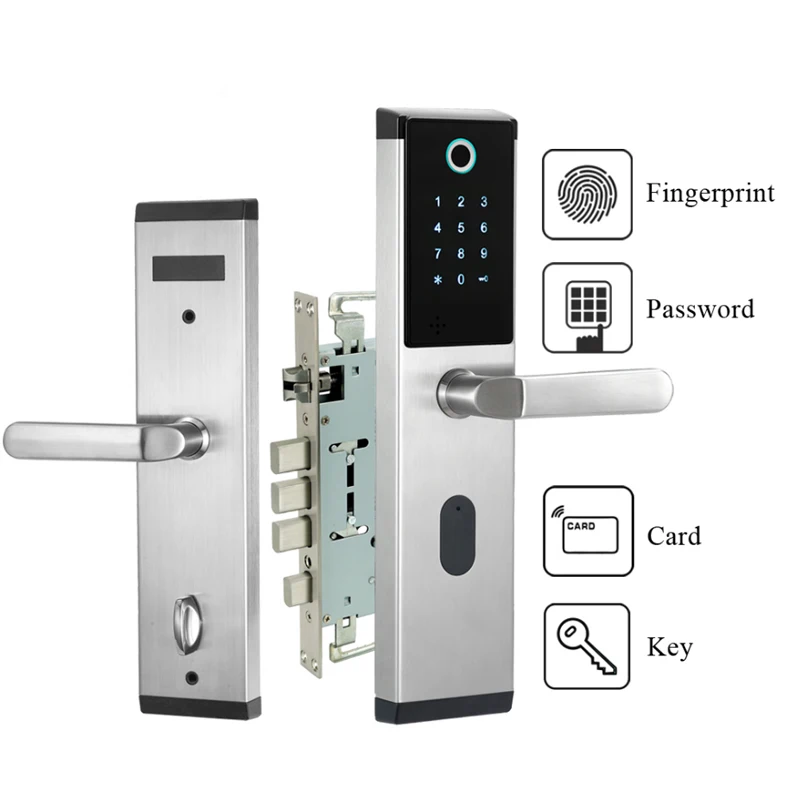  Digital Biometric Fingerprint Lock Keyless Smart Door Lock Fingerprint+Password+RFID Card+Key Unloc - 33045794400