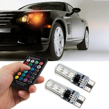 2X T10 W5W LED Luzes Do Carro Lâmpadas RGB 194 168 501 Strobe Lâmpada multicolor levou Para VW passat b6 Golf5 GTI MK6 MK3 Jetta polo 6r
