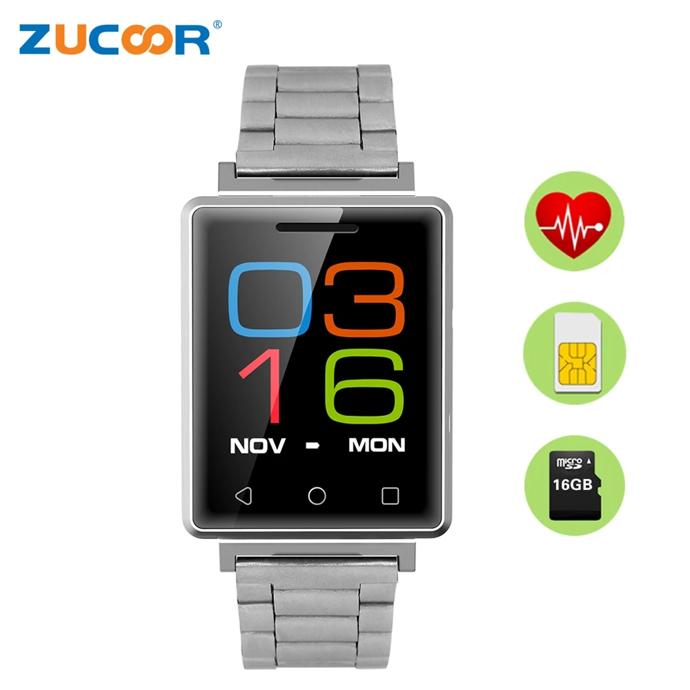 

Smart Men Watch Wristwatch Smartwatch ZW80 Support SIM SD Card Heart Rate Monitor intelligent Clock For iOS Android PK KW18 DM68
