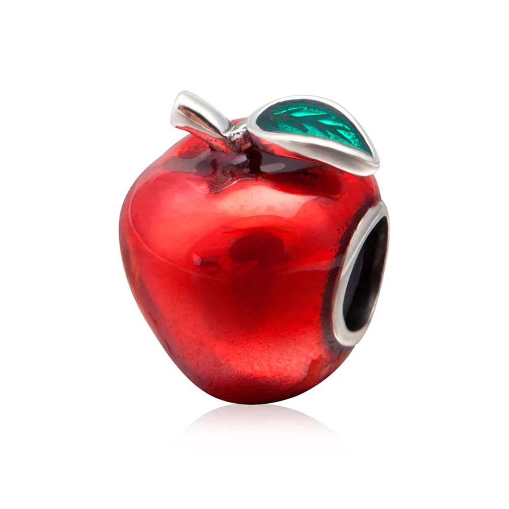 

Fits Pandora Bracelets New Apple Red Enamel charms Original 925 sterling silver beads for Jewelry Making